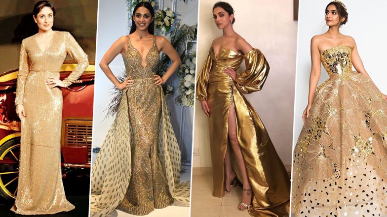 Kiara Advani, Deepika Padukone &amp; Other Actresses Dazzle in Gold Gowns (View Pics)