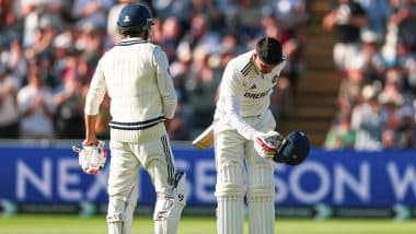 IND vs ENG 2nd Test 2025: Shubman Gill Scores Another Hundred, Yashasvi Jaiswal Misses Century As India Reach 310/5 Against England at Birmingham