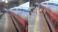 Heroic Act Caught on Camera at Betul Railway Station: RPF Jawan Pulls Elderly Man to Safety Seconds Before He Slips Under Moving Train; Video Goes Viral