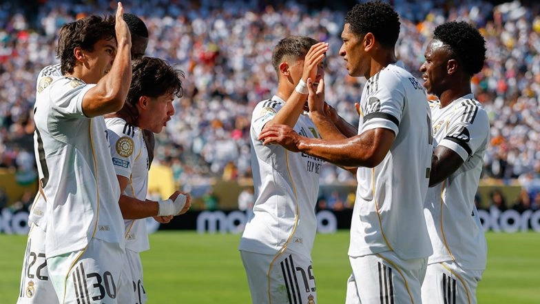 Real Madrid 3-2 Borussia Dortmund, FIFA Club World Cup 2025: Gonzalo Garcia, Fran Garcia, and Kylian Mbappe Find Net As Los Blancos Edge Past BVB To Set Up Semifinal Clash With Paris Saint-Germain