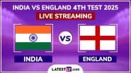 India vs England Free Live Streaming Online, 4th Test 2025 Day 2: How To Watch IND vs ENG Anderson-Tendulkar Trophy Cricket Match Live Telecast on TV?