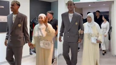 Lamine Yamal Arrives With Grandmother to Sign Contract Extension Days After 18th Birthday, La Masia Product Inherits Lionel Messi's Iconic Barcelona No 10 Jersey (Watch Video)