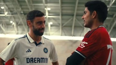 Shubman Gill Reveals Conversation With Manchester United Captain Bruno Fernandes, Says ‘There Is Pressure; Just Enjoy the Sport You Love’ (Watch Video)