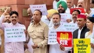 Bihar Special Intensive Revision: Rahul Gandhi Along INDIA Bloc MPs Stage Protest at Parliament Against EC&rsquo;s Voter Roll Revision