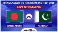 Bangladesh vs Pakistan Live Streaming Online, 2nd T20I 2025: How To Watch BAN vs PAK Cricket Match Free Live Telecast on TV?