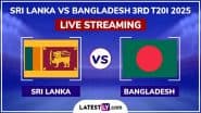 Sri Lanka vs Bangladesh Live Streaming Online, 3rd T20I 2025: How To Watch SL vs BAN Cricket Match Free Live Telecast on TV?