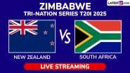 New Zealand vs South Africa Free Live Streaming Online Tri-Nation Series T20I 2025 Match 5: How To Watch NZ vs SA Cricket Match Live Telecast on TV in India?