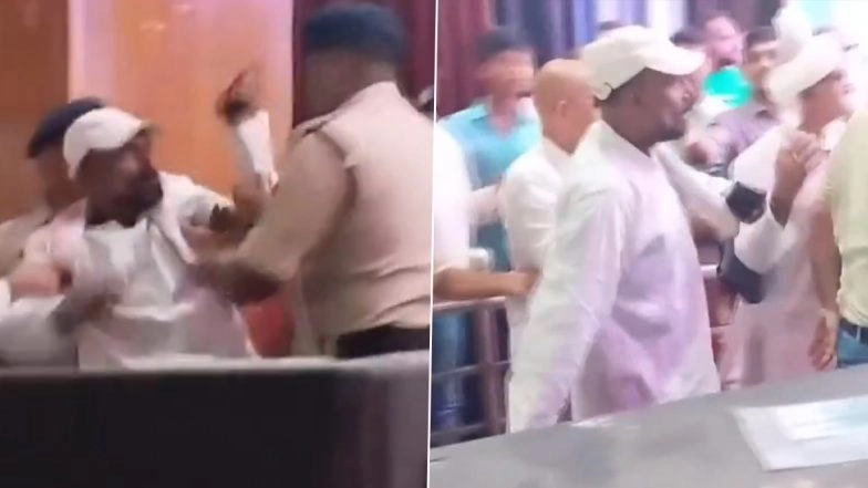 Patna: Scuffle Breaks Out on Stage Over Arrangements Before Tejashwi Yadav’s Arrival at ‘Chaurasia Rajnaitik Chetna Sammelan’ in Bihar, Video Surfaces