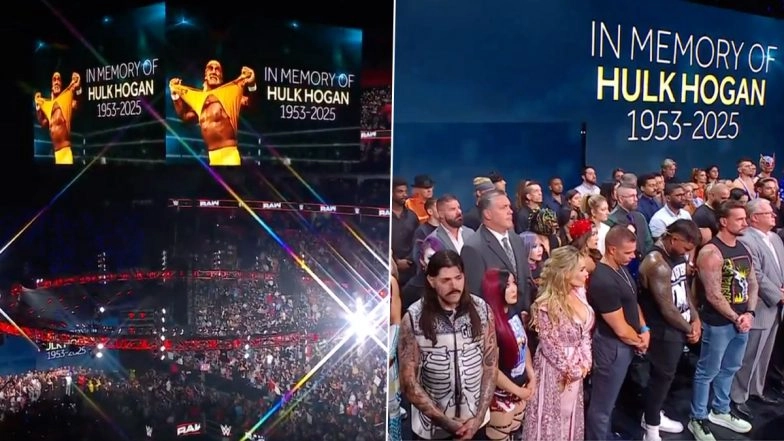 Hulk Hogan Dies: Monday Night RAW Begins With 10-Bell Salute For Legendary WWE Hall of Famer Wrestler (Watch Video)