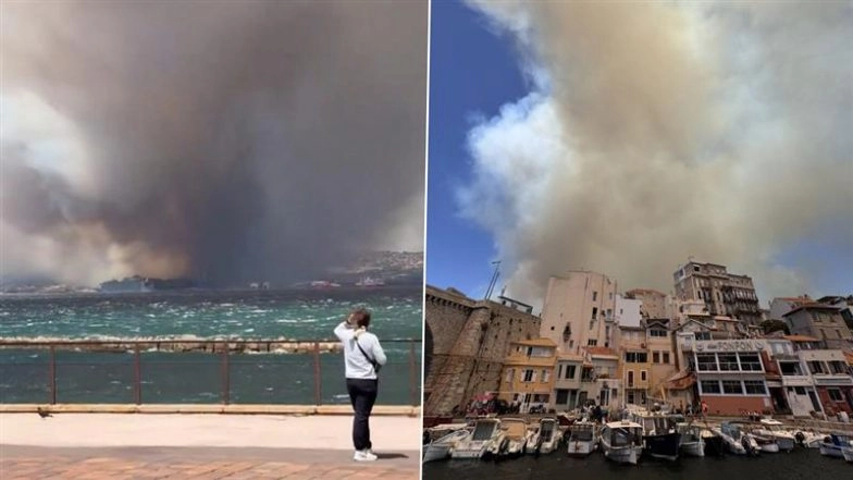 Wildfire in France: Over 100 Injured, Airport Shut As Firefighters Battle Raging Flames Near Marseille (See Pics and Videos)