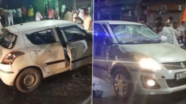 Ghaziabad: Drunk Driver Rams Car Into Group of Kanwariyas in Modinagar Town, Thrashed by Pilgrims (Watch Video)