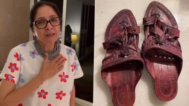 ‘Real Is Real’: After Kareena Kapoor Khan, Neena Gupta Shows Off Her Kolhapuri Chappals Gifted by Laxmikant Berde, Actress Calls Out Prada for Copying Indian Design (Watch Video)