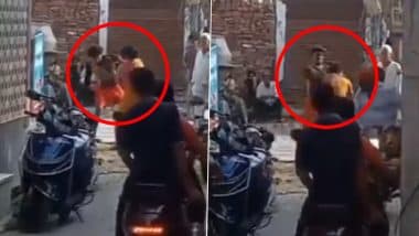 Hapur: Drunk Man Thrashes, Kicks Woman in UP After She Objects to His Abusive Language; Accused Arrested After Video Goes Viral