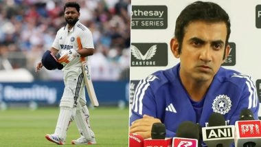 Indian Head Coach Gautam Gambhir Confirms Rishabh Pant out of IND vs ENG 5th Test 2025 Due to Right Foot Injury