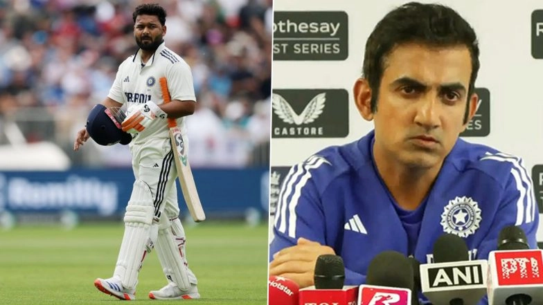 Indian Head Coach Gautam Gambhir Confirms Rishabh Pant out of IND vs ENG 5th Test 2025 Due to Right Foot Injury