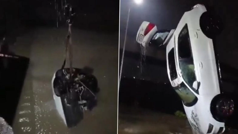 Google Maps Mess Up Again! Woman’s Car Falls off Jetty Into Belapur Creek in Navi Mumbai After Relying on GPS (Watch Video)
