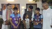 Mansukh Mandaviya Felicitates Medal Winners of Asian Wrestling Championship 2025 (Watch Video)