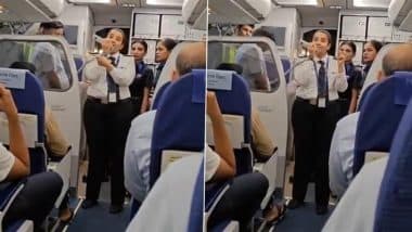 Mumbai Runway Chaos on Indigo Flight: Angry Passengers Protest Delay, Captain Urvashi Calms Crowd; Takeoff to Varanasi Follows as ‘Har Har Mahadev’ Chants Echo Onboard; Video Goes Viral