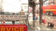 Delhi Fire: Massive Blaze in Sadar Bazar Shop Brought Under Control, 1 Fire Operator Suffers Serious Injuries (Watch Videos)