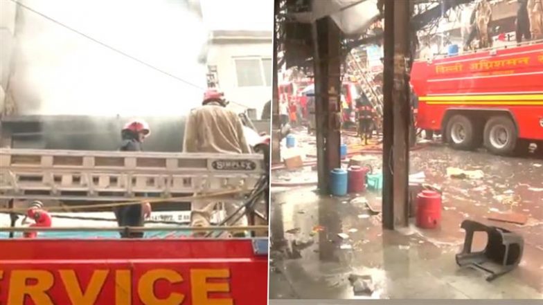 Delhi Fire: Massive Blaze in Sadar Bazar Shop Brought Under Control, 1 Fire Operator Suffers Serious Injuries (Watch Videos)