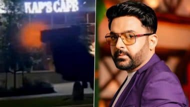 Gunshots Fired at Kapil Sharma’s Newly Opened Kap’s Cafe in Canada; Khalistani Terrorist Harjit Singh Laddi Claims Responsibility – Attack Caught on Camera (Watch Video)