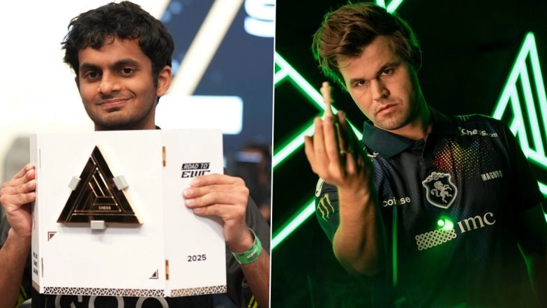 How To Watch Nihal Sarin vs Magnus Carlsen Free Live Streaming Online? Get Free Telecast Details of Esports World Cup 2025 Quarter-Final Chess Match on TV