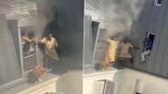 France: Man Risks Life on Narrow Ledge to Rescues 6 Including 2 Babies From Burning Apartment Building in Paris, Video Goes Viral