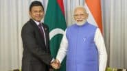 PM Modi in Maldives: PM Narendra Modi Maldivian Vice President Hussain Mohamed Latheef During State Visit (See Pics)