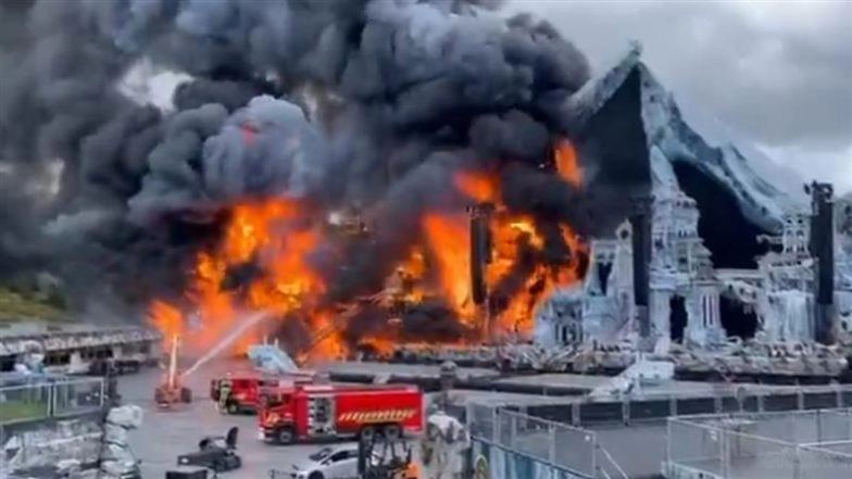 Tomorrowland Music Festival Fire: Main Stage Engulfed in Flames Just 2 Days Before Event Opening in Belgium, Emergency Services Rush to Scene (Watch Video)