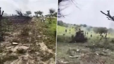 IAF Plane Crash in Churu: Indian Air Force Jet Crashes in Rajasthan’s Bhanuda Village; Police Rush to Spot (Watch Video)