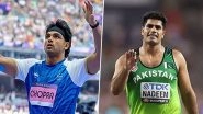 India's Neeraj Chopra to Face Pakistan's Olympic Gold Medallist Arshad Nadeem in Silesia Diamond League 2025 Next Month