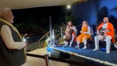 PM Modi in Brazil: Prime Minister Narendra Modi Receives Spiritual Welcome in Rio de Janeiro With ‘Om Gan Ganpataye Namah’ Performance (Watch Video)