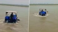 Amroha: Boy Performs Dangerous Tractor Stunts in Ganga River for Instagram Reel In UP, Video Goes Viral