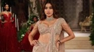 ICW 2025: Janhvi Kapoor Stuns As Showstopper for Jayanti Reddy, Reimagines Modern Ethnic Bridal Fashion in Blush Pink Lehenga (View Post)