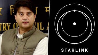 Starlink Free To Launch Services in India After IN-SPACe Grants Necessary Regulatory and Licensing Approvals: Union Communication Minister Jyotiraditya Scindia