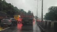 Pune-Mumbai Expressway Witnesses Huge Traffic Jam Amid Reports of Landslide on Bhor Ghat, Long Queues of Vehicles Seen (Pics and Video)