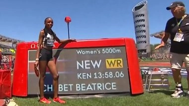 Beatrice Chebet Sets World Record in 5000M at Prefontaine Classic 2025 (Watch Video)