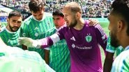 MLS 2025: Seattle Sounders Goalkeeper Stefan Frei Driven Off by Ambulance After Head Collides With Columbus Crew&rsquo;s Player Knee