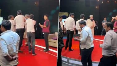 Maulana Sajid Rashidi Slapped and Manhandled Inside TV News Studio in Noida Amid Controversy Over His Remarks on Dimple Yadav, Video Goes Viral