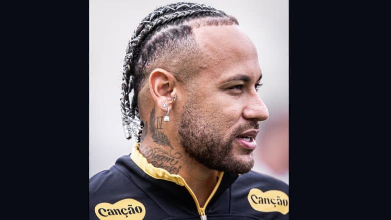 Neymar Jr Unveils Striking Braided Hairstyle With Silver Accents at Santos FC Training Camp Days After Birth of Daughter Mel (See Pics)