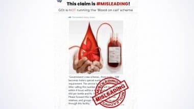 Fact Check: No, Govt Has Not Introduced a ‘Blood on Call’ Helpline, Claim Is Misleading