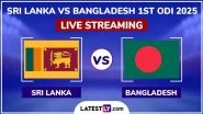Sri Lanka vs Bangladesh Live Streaming Online, 1st ODI 2025: How To Watch SL vs BAN Cricket Match Free Live Telecast on TV?