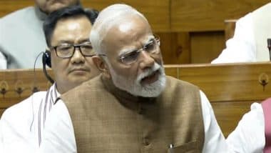 ‘Standing Here To Present India’s Side and To Show Mirror to Those Who Don’t See It’: PM Narendra Modi in Lok Sabha During Operation Sindoor Debate (Watch Video)