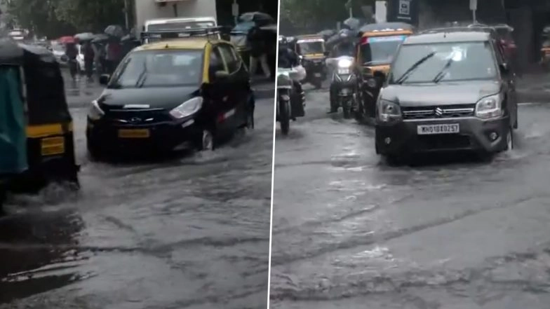 Mumbai Rains: Heavy Showers Lash City, Waterlogging Reported As IMD Issues Orange Alert (Watch Videos)