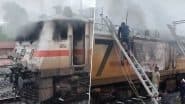 Garib Rath Express Train Fire: Blaze Erupts in Engine at Sendra Railway Station in Rajasthan’s Beawar District; All Passengers Safely Evacuated (Watch Video)