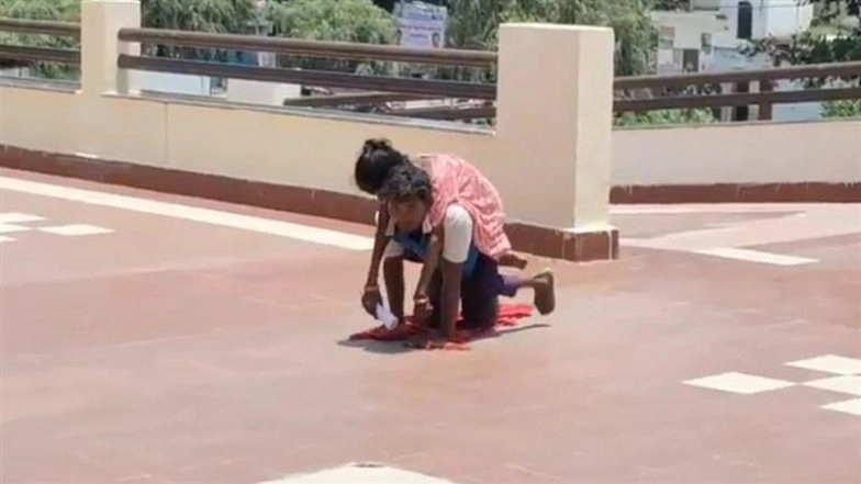 Azamgarh: Specially-Abled Man Carries Wife on Back, Crawls to DM Office Seeking Road to Home; Videos Surface
