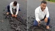 Maharashtra: Man Digs Up Newly Built Road With Bare Hands in Nanded, Video Goes Viral