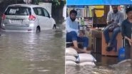 Mumbai Rains: Heavy Rainfall Lashes Parts of City, Causing Severe Waterlogging; Traffic Affected (Watch Videos)