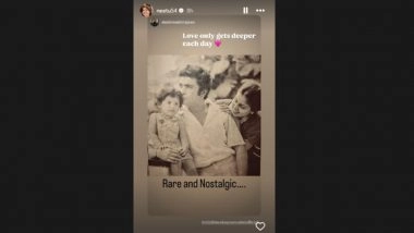 ‘Rare and Nostalgic’: Neetu Kapoor Walks Down Memory Lane, Treats Fans With Rare Picture of Rishi Kapoor With Baby Riddhima (See Post)