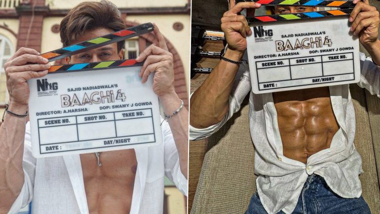 &lsquo;Baaghi 4&rsquo;: Tiger Shroff Calls It a Wrap for A Harsha&rsquo;s Action Thriller, Actor Shows Off His Toned Abs From Final Day of Shoot (View Pics)